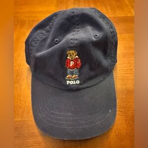 Polo Men's Blue Baseball Cap with Bear Logo, Adjustable Size
